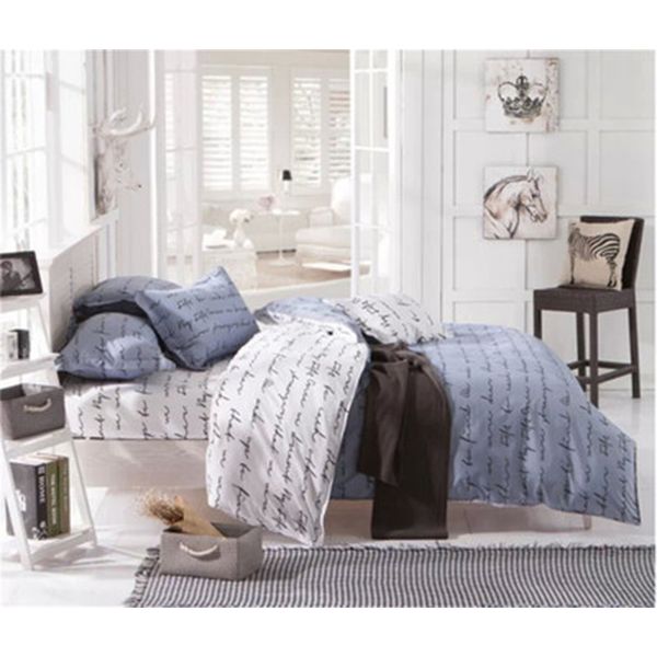 

silikolove 3/4pcs/set geometric pattern leaves cotton comforter bedding set king size bed linen duvet cover set home textile