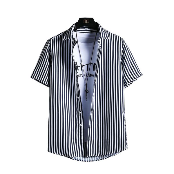 

men's casual shirts selling thin section striped short sleeve shirt, White;black