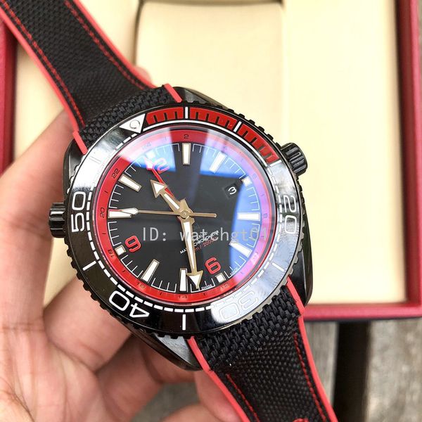 

men mens gmt adjust ceramic bezel 600m bond 007 axial plan ocea deep black watches automatic movement rubber watch wristwatches, Slivery;brown