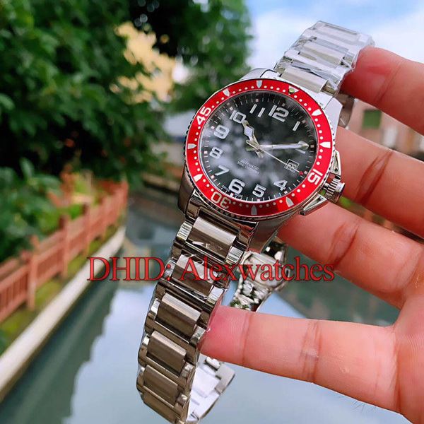 

новые модные часы man red bezel мужские дизайнерские часы с автоматическим механизмом наручных часов 41 мм из нержавеющей стали 316l браслет, Slivery;brown