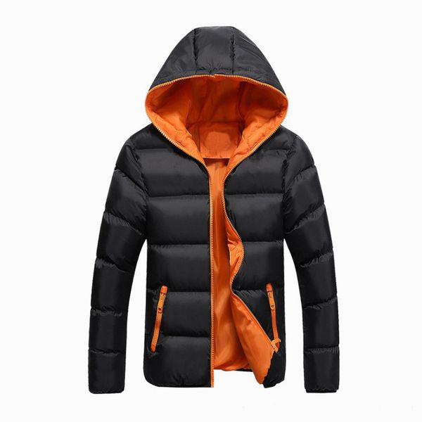 

winter jacket men puffer parka coat mens casual streetwear padded jackets quilted warm coats slim waterproof parkas casaco homme, Black