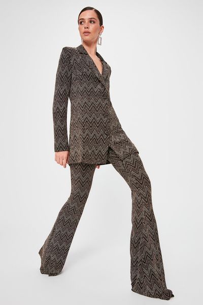 

trendyol patterned pants tpraw20pl0116, Black;white
