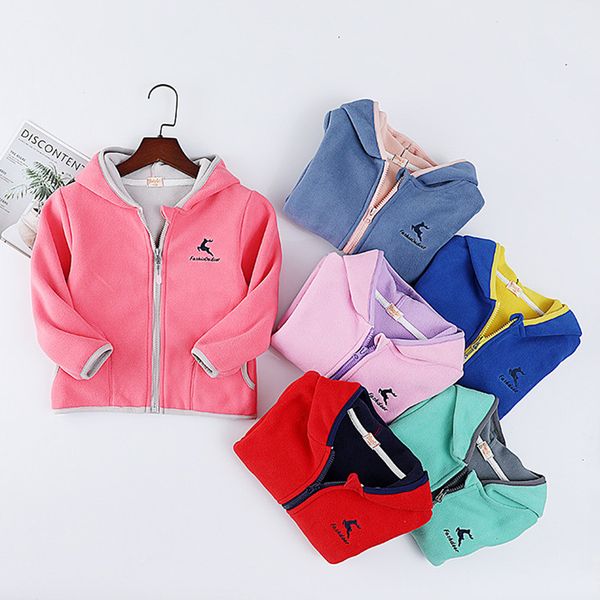 

2019 Autumn Winter Baby Boys Girls Jacket Children Kids Fleece Outerwear Hoodie Teenager Coat Girls Cardigan Boys Warm Pants