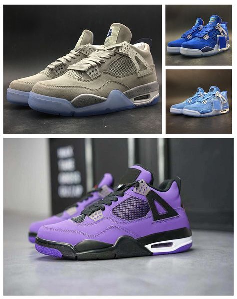 

Новые 4 Флорида Gators PE UNC Порошок Синий Замши Баскетбол Обувь Мужчины 4S Gators PE Синий U