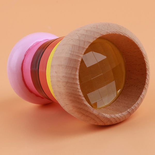 

rainbow wooden magical mini kaleidoscope bee eye effect polygon prism children toy