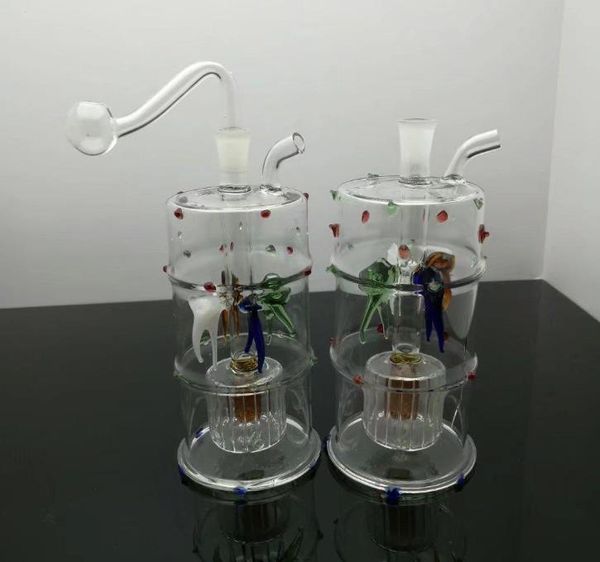 Quatro garra garrafa de água filtro de cor atacado de peixes bongs de vidro queimador de óleo de vidro Pipes Pipes água de vidro tubo de óleo