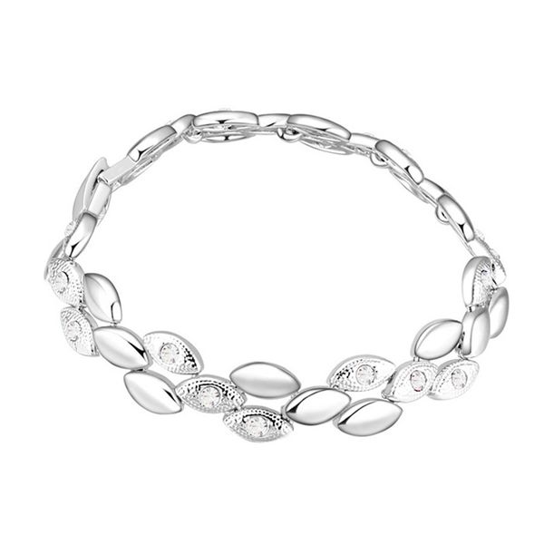 

woman bracelet and bangles made with swarovski elements crystal fashion wheat design bracelets jewellery for ladies gift, Golden;silver