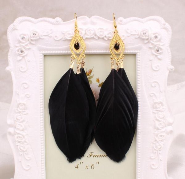 

женские серьги с перьями симпатичные гусиные перья ручной работы суперлегкие серьги с подвесками boho для девочек день святого валентина под, Silver