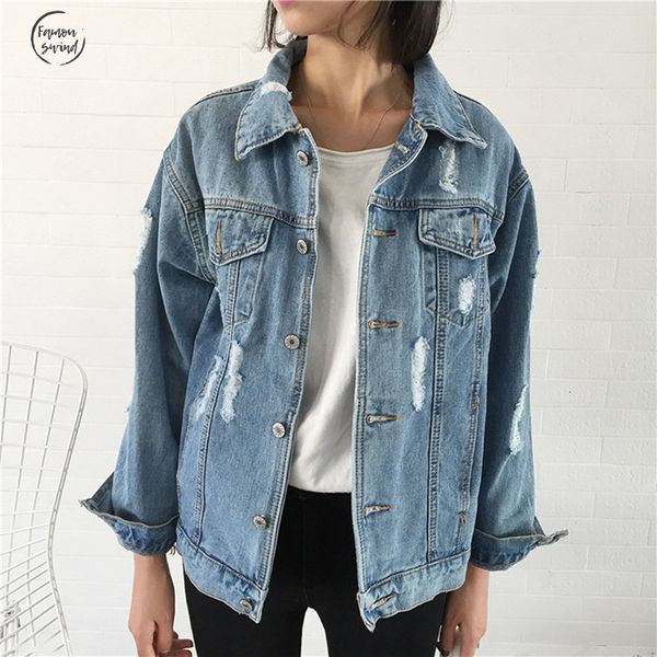 

куртка jeans casacos feminino тонкий рваные отверстия джинсовые куртки femme elegant vintage regular bomber jacket women basic ветровки, Black;brown