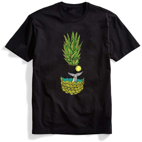 

whale pineapple man t shirt mens aesthetic tumblr tshirt ulzzang t-shirt clothes short sleeve o-neck, White;black