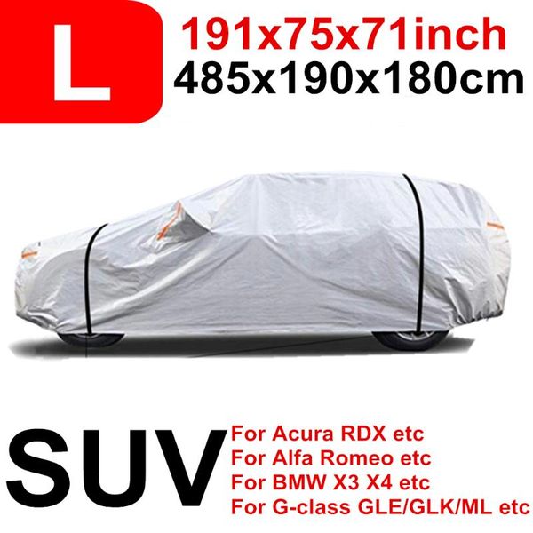 

485 cm 191 inch l suv car automobile cover 210t water rain proof full protector dust uv sun outdoor indoor d40