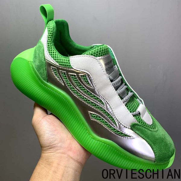 

design of men's sports torre shoes new thick sole increased leisure running shoes trend summer mesh shoes men shoe, Black