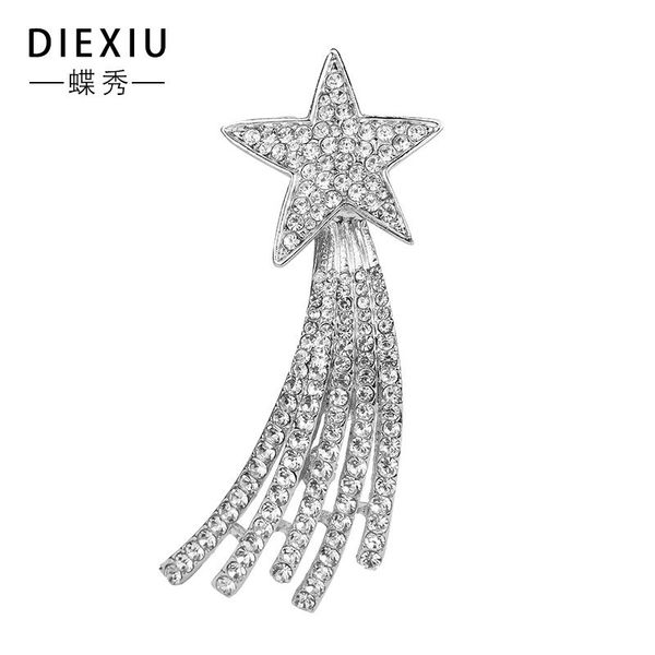 Acheter Gros Cristal Strass Météore Broche Broche En Métal étoile Filante Femmes Costume Accessoire Bijoux De Mode Cadeau De 222 Du Nycstore