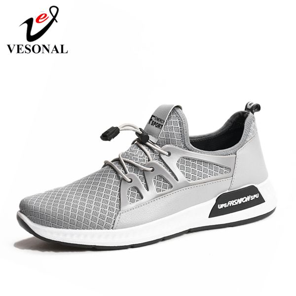 

vesonal 2019 summer new brand walking breathable mesh sneakers men shoes comfortable male shoes loafers casual footwear spl-401, Black