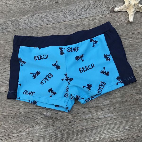 

boys elastic waist swimming trunks coconut tree letter printed nylon shorts swimsuit