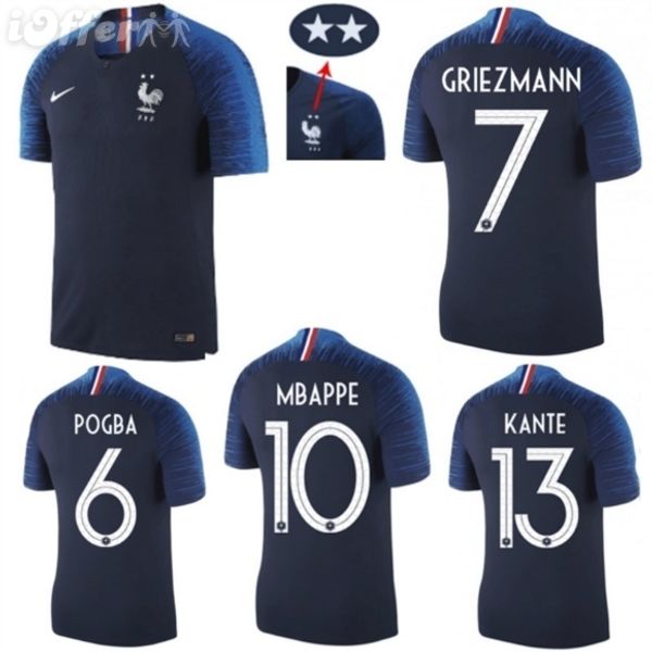 

New 2018 france world cup men women 2 tar griezmann mbappe pogba dembele football hirt two tar home away giroud maillot de foot