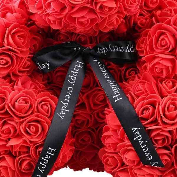 

15'' rose bear teddy bear artificial foam roses for window display forever rose everlasting flower wedding valentines gifts