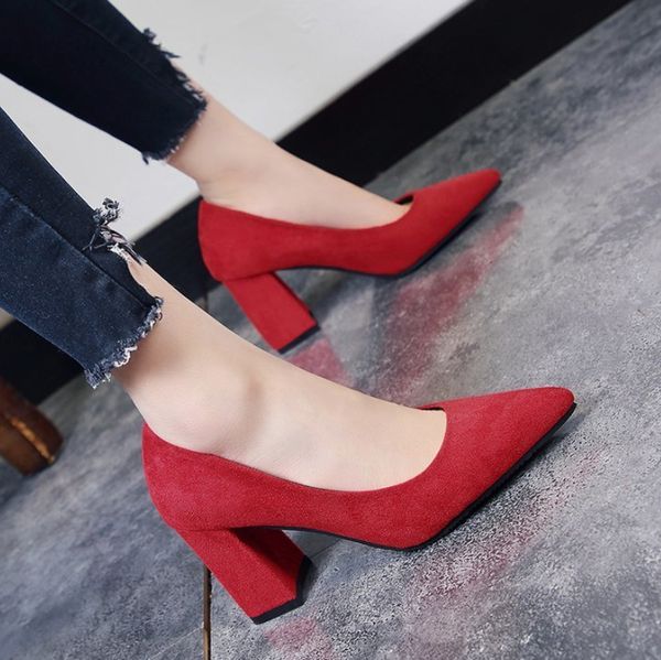 

women fashion office ladies comfortable spring new high heel black single shoes pointed toe wild women's pumps shoes