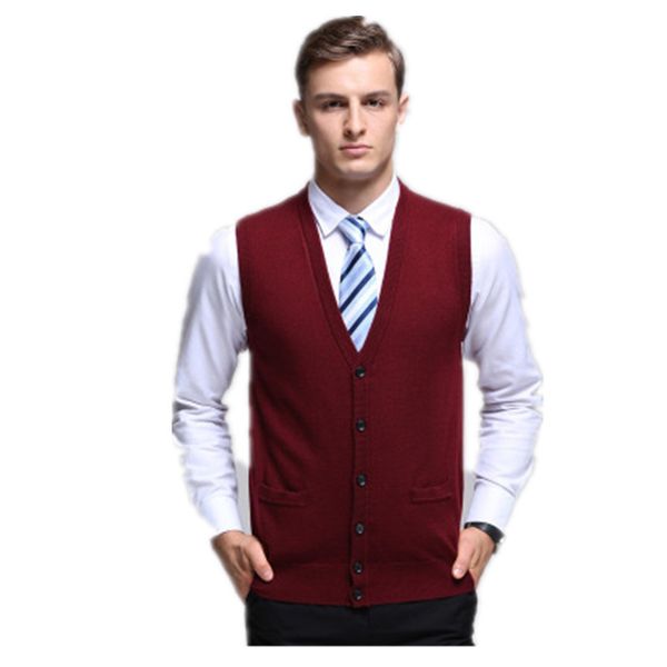 

2018 new arrival autumn clothing cashmere sweater men vests wool vest knitted mens cardigans sleeveless waistcoats, Black;white