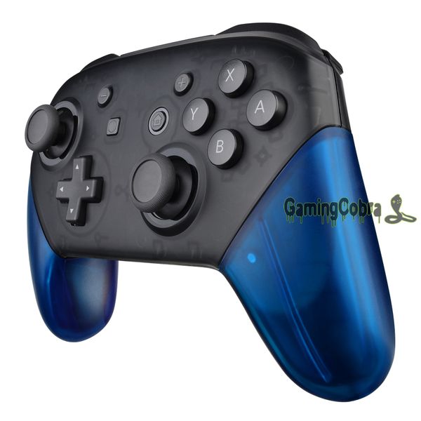 

transparent blue replacement handle grips shell for nintendo switch pro controller