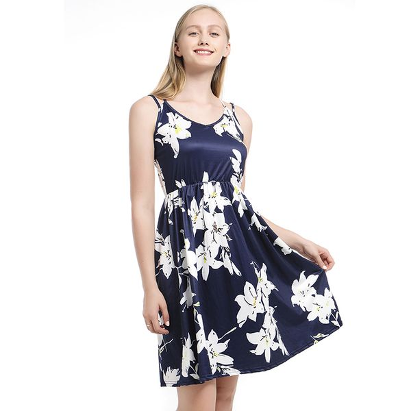 

woman dresses summer fashion print cutout suspender cross sling dress vestidos de verano robe femme, Black;gray