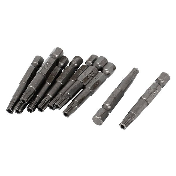 

5mm dia t27 head hex shank magnetic security torx screwdriver bits 10 pcs