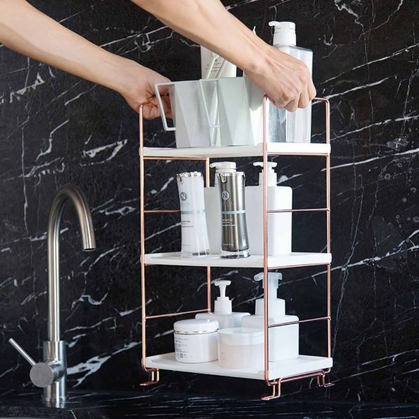 2019 3 Layers Bathroom Corner Storage Shelf Portable Floor Shower Organizer Rack Cosmetics Shampoo Holder Assembleable Sundry Shelves Sh190920 From