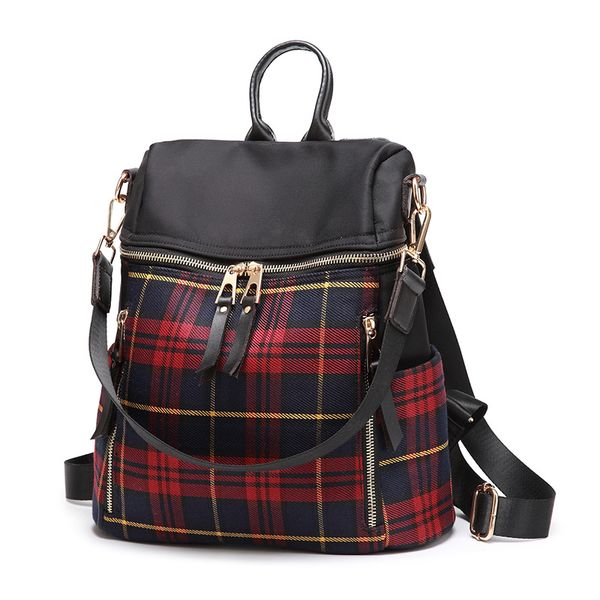 

plaid oxford female travel daypack lapbackpack book schoolbags feminina school casual rucksack women bag rugzak