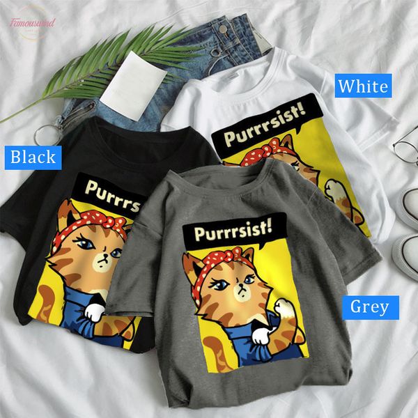 

s 5xl funny cartoon women print t shirt 100% cotton plus size t shirt harajuku cat holiday korean bts lady, White