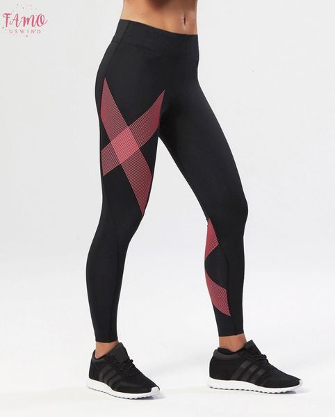 

women compression pants brand autumn winter running tights yoag fitness pants elastic marathon jogging quick drying trousers, Black;white