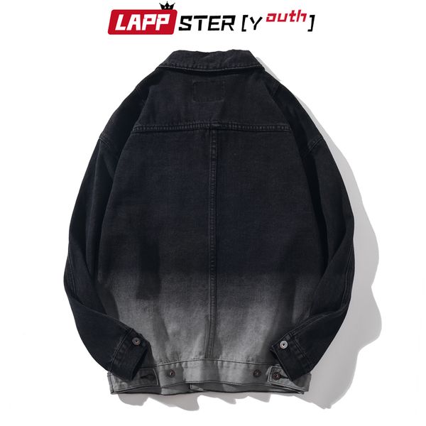 

lappster-youth men tie jackets jeans autumn male coats mens harajuku windbreaker jackets 2021 designer dye vintage black denim qgccr