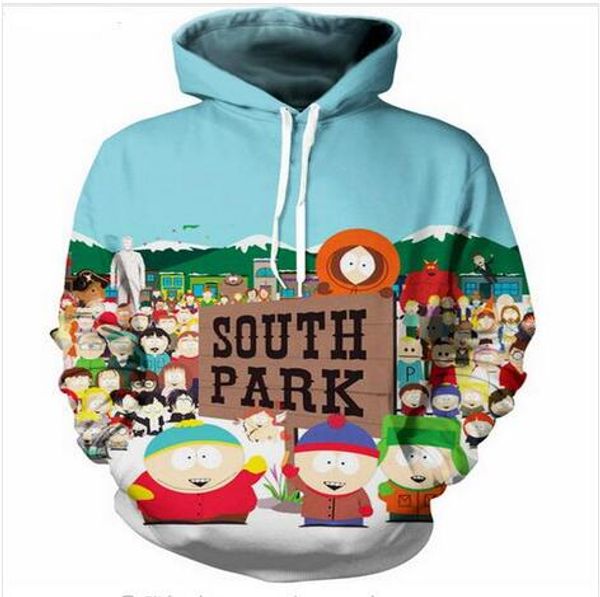 

new fashion sweatshirt men / women 3d hoodies print south park harajuku style stylish hooded hoodies usal014, Black