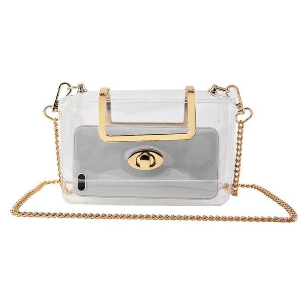 

jelly 2020 transparent women bag purse chain large capacity handbag crossbody bags for women bolsa feminina