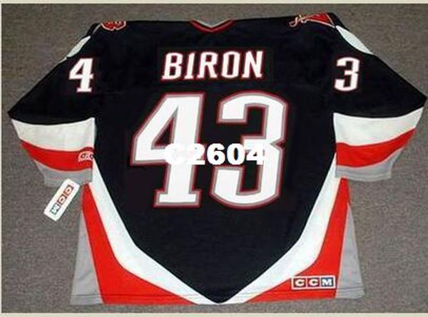 

mens #43 martin biron buffalo sabres 2003 ccm retro hockey jersey or custom any name or number retro jersey, Black