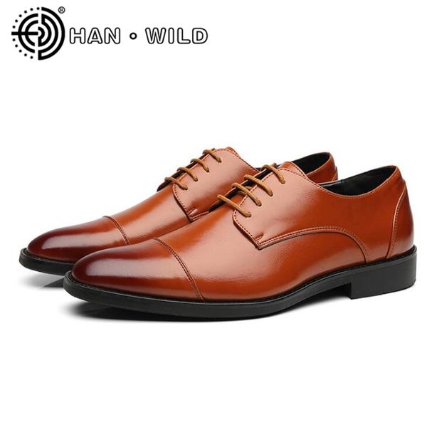 

new spring fashion oxford business men shoes leather dress shoes soft casual breathable men's flats casual mans footwear, Black