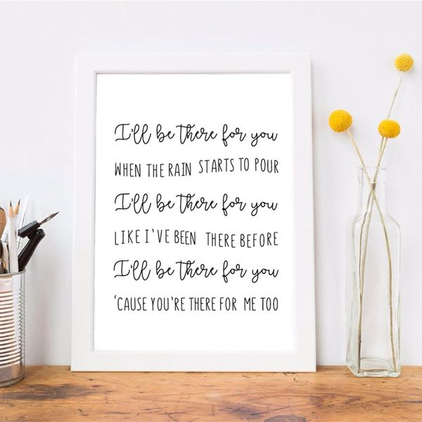 

friends theme song print i'll be there for you friends tv show central perk poster gift canvas painting home decor