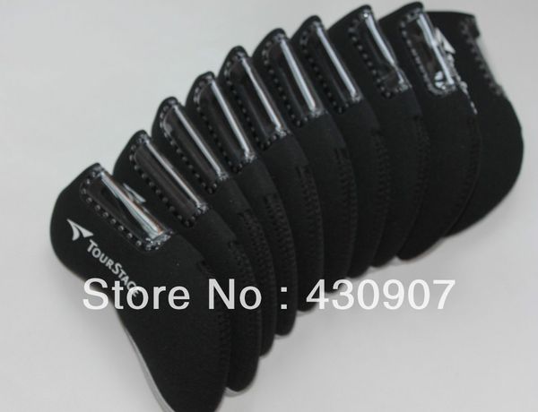 

new 10pc/set black tour stage iron headcovers golf covers