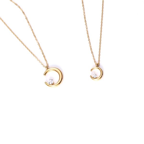 

delicate golden moon necklace women crescent pendant elegant jewelry korean pendant necklace with moon delivery, Silver