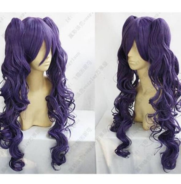 Ll Hot Sell Free Fashion Lolita Long Dark Purple Short Wig Long Curly Clip Ponytail Wigs Male Wigs Hair Weave From Zhe78786 31 14 Dhgate Com