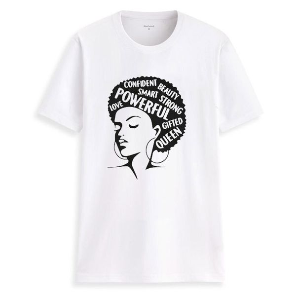 

afro lady cotton women feminist tee girl power t-shirt inspiring fashion summer shirt letters short words tshirt ca sleeve printing lad lqos, Black