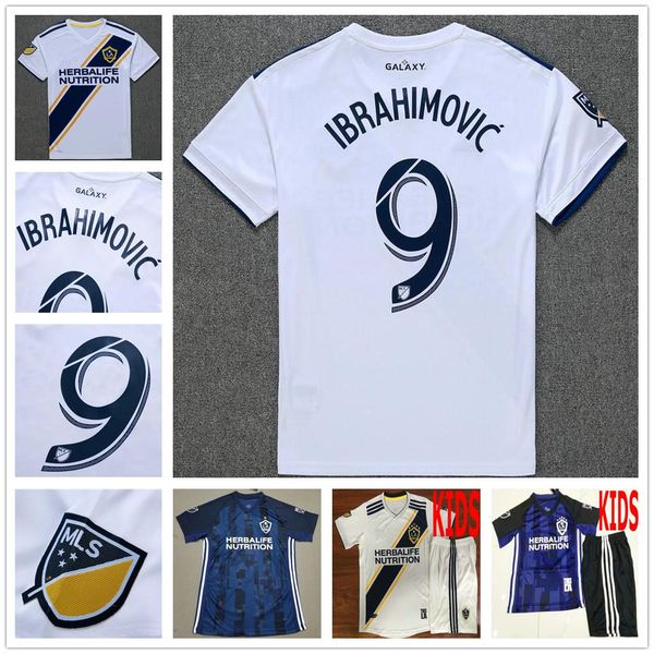 

19 20 mls los angeles galaxy soccer jersey 9 ibrahimovic lletget giovani alessandrini corona cole custom 2019-20 kids football shirt, Black