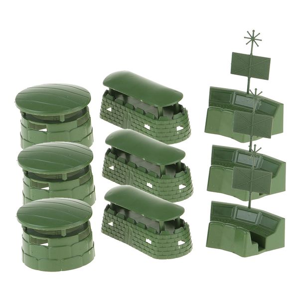 

9 pcs/set big bunker radar set war scenes model toys kids pretend play toys
