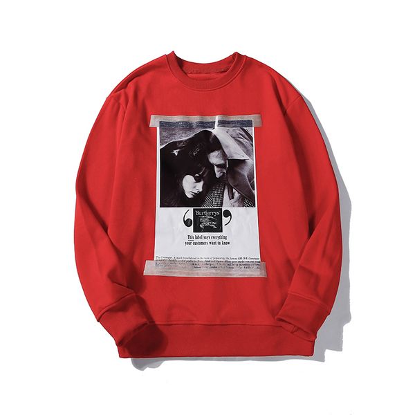

burberri designer mens hoodies classic luxury boutique sweatshirt joint poster oil painting print black white red womens wild hoodie selling, White;black