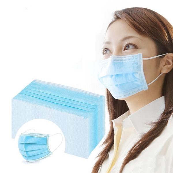 

face3 ply 3layer рот эр маски зимняя маска для лица синий взрослых маски ушной нетканые ткани бесплатная доставка