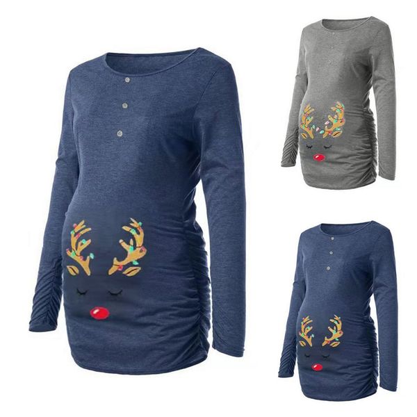

vetement femme 2020 womens maternity and blouses pregnant long sleeve blouse christmas baby for maternity t-shirt clothing