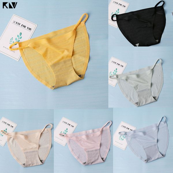 

women's panties women low rise seamless summer ice silk graphene crotch antibacterial underwear ultra-thin breathable solid color brief, Black;pink