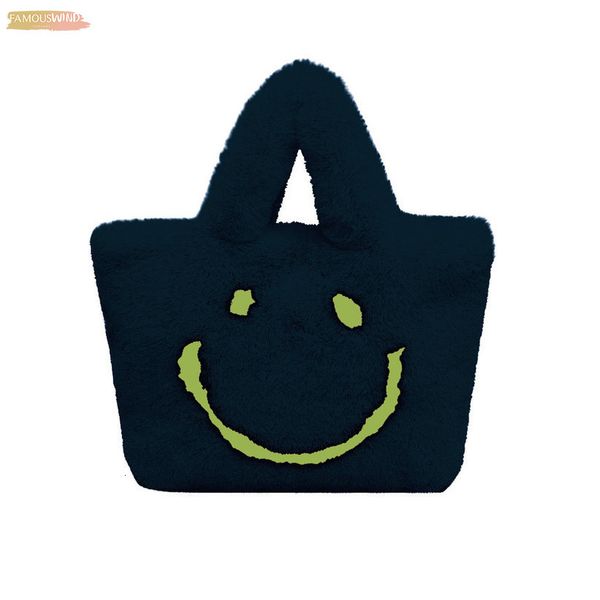 

handbag for women 2020 woman cute smile printed wild handbags autumn and winter plush shoulder bag messenger bag bolso mujer