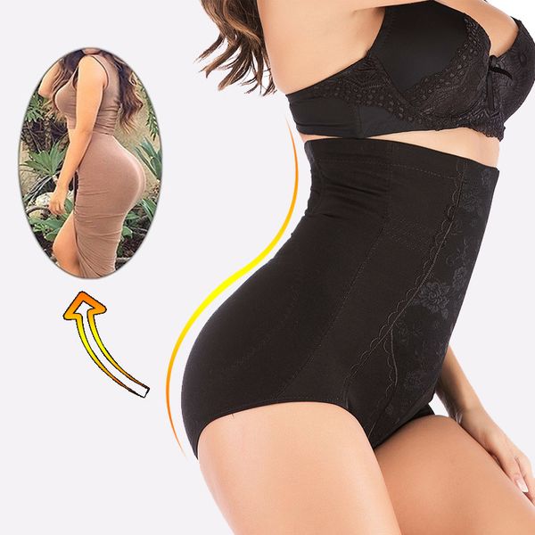 

slimming shapewear women panties body shaper butt lifter underwear high waist push up control briefs plus size 5xl 4xl lingeries, Black;white