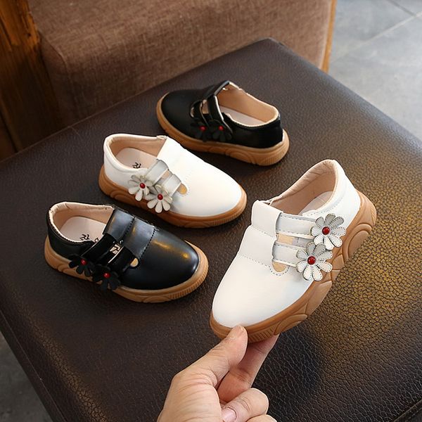 

2020 весна девушка кожаных ботинок школа осень партия big kids princess венчание дети бант обувь плюс размер 21-35, Black;grey