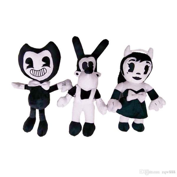 

new game 27cm-30cm bendy and the ink machine girl and dog plush doll toys for chidlren christmas gift noom022
